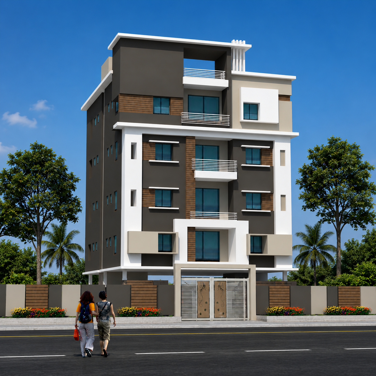 Modern apartment exterior